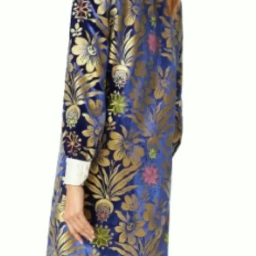 Tory Burch Thelma Floral Print Shift Dress Blue Dahlia size 6
